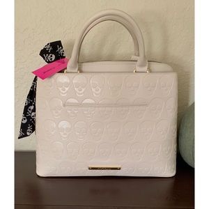 Betsey Johnson Embossed Skull Handbag